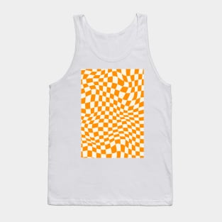 Retro Orange Checkerboard Tank Top